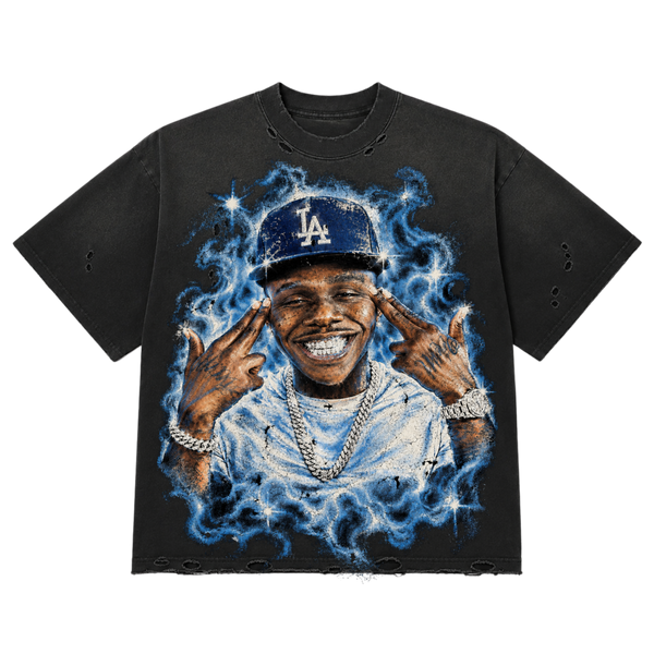 DaBaby LA Cap Vintage Distressed Tee