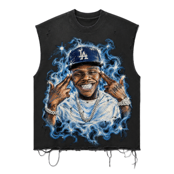 DaBaby LA Cap Distressed Cutoff Sleeveless